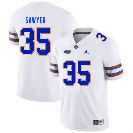 Men's Florida Gators #35 William Sawyer NCAA Nike White Authentic Stitched College Football Jersey BJL4562JN